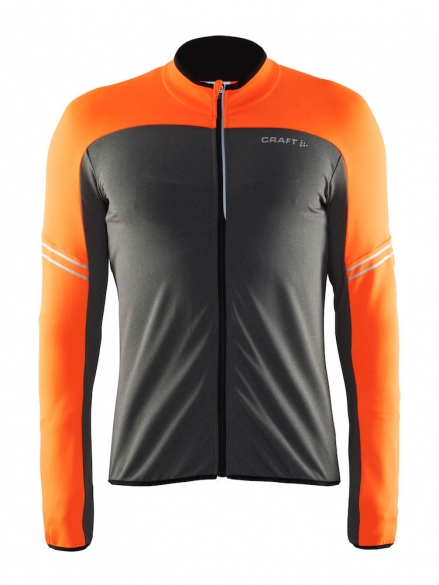 Craft Velo thermal Radtrikot lange Ärmel Schwarz/Orange Herren 1904441-2576