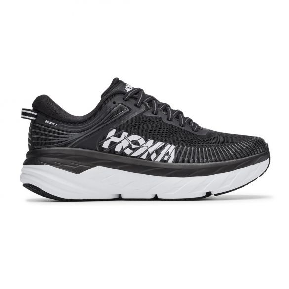 Hoka One One Bondi 7 Laufschuhe Schwarz/Weiß Damen 1110519-BWHT