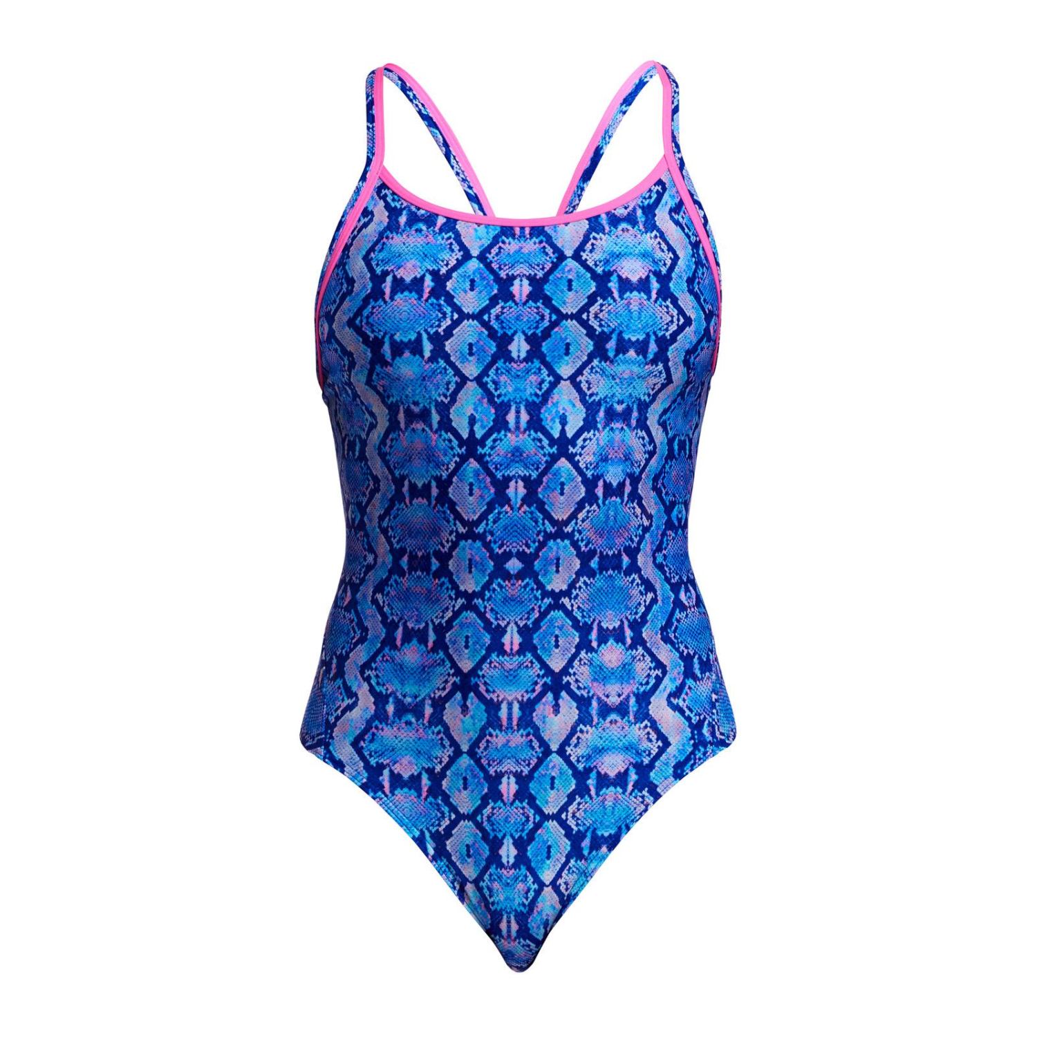 Funkita Blue Viper Diamant Rücken Badeanzug Damen FKS033L72145