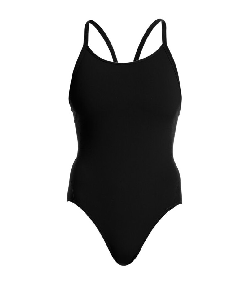 Funkita Still Schwarz Diamant Rücken Badeanzug Damen FKS033L00470