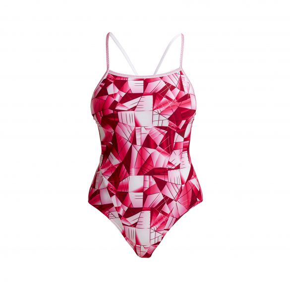 Funkita Pink Pane Single Strap Badeanzug Damen FS15L70942