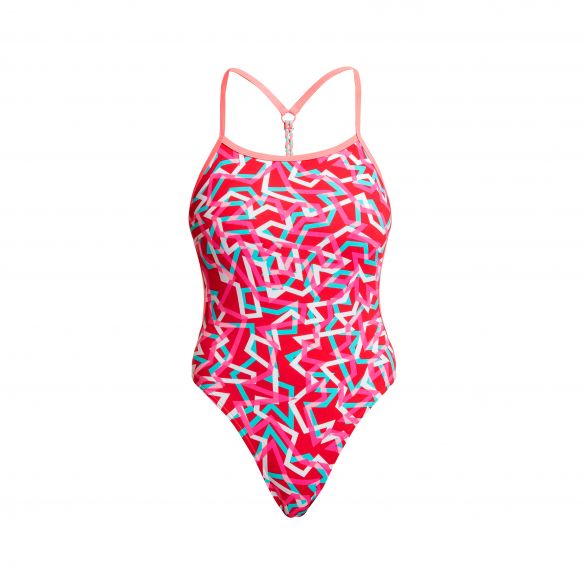 Funkita Red Ribbons Twisted Badeanzug Damen FKS010L02645