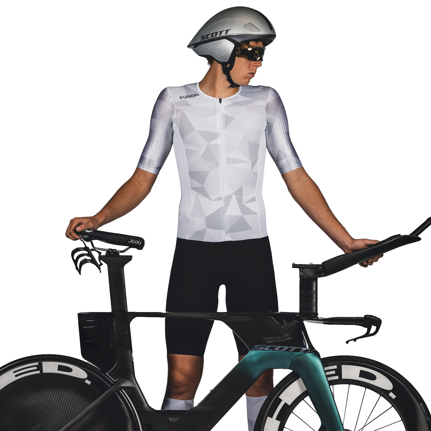 Fusion TEMPO! ONE Suit Kurzarm Weiss/Grau Unisex 1016-WHG
