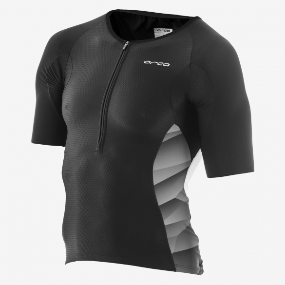 Orca 226 Kompress tri jersey kurzen Ärmeln Schwarz/Weiß Herren GVDE02