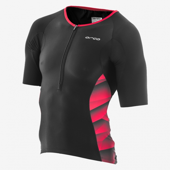 Orca 226 Kompress tri jersey kurzen Ärmeln Schwarz/Rot Herren GVDE91
