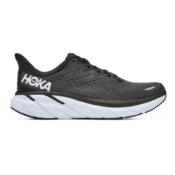 Hoka One One Clifton 8 Laufschuhe Schwarz/Weiß Herren 1119393-BWHT