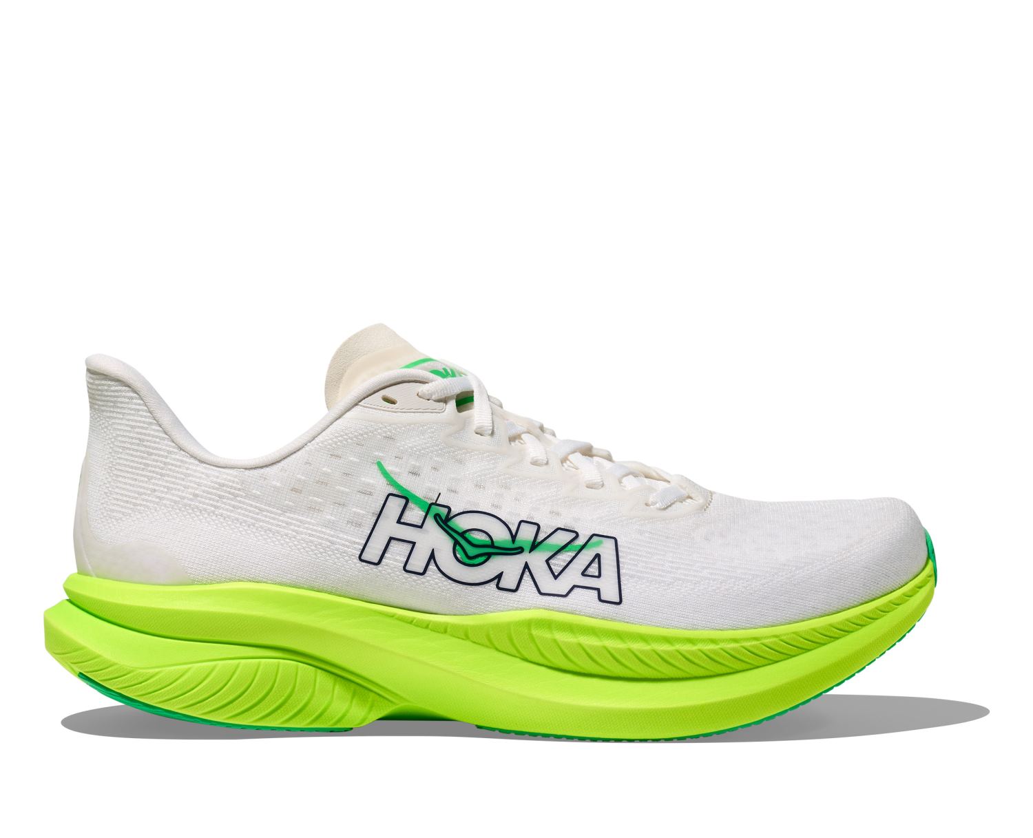 Hoka Mach 6 Laufschuhe White/Neon Lime Herren 1147790-WNL