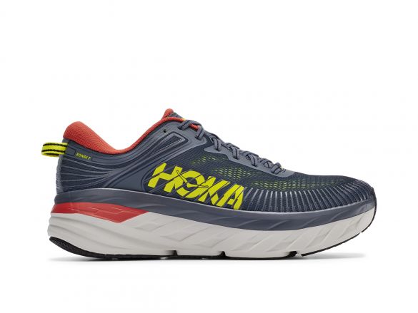 Hoka One One Bondi 7 Laufschuhe blau/gelbe Herren 1110518-TCHL