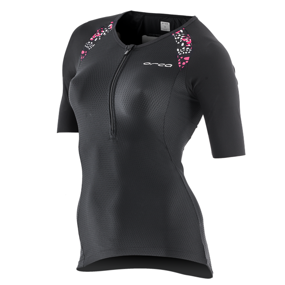 Orca 226 Tri jersey Kurzarm Schwarz/Rosa Damen HVDC17