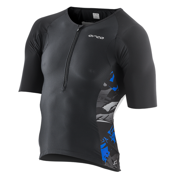 Orca 226 Tri jersey Kurzarm Schwarz/Blau/Weiß Herren HVDE16