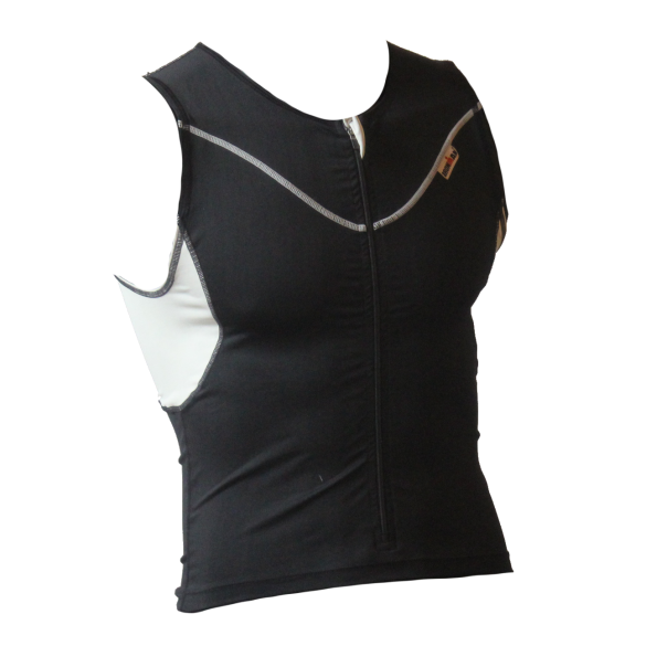 Ironman Tri top front zip ärmellos EX zip Schwarz Herren IM5504-15/10
