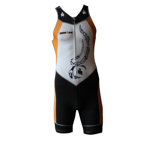 Ironman Trisuit front zip ärmellos Multisport Tattoo Weiß/Orange Herren IM8902-03/13