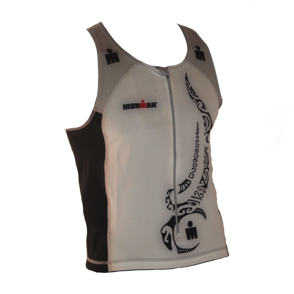 Ironman Tri top front zip ärmellos Multisport Tattoo Weiß/Schwarz/Silber Herren IM8925-03/10