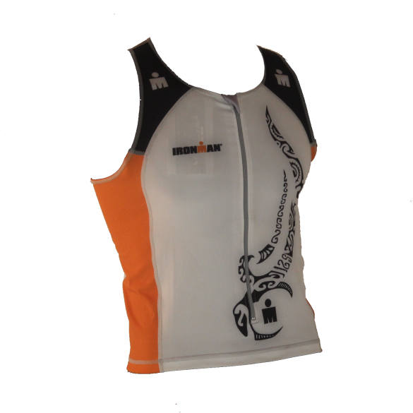 Ironman Tri top front zip ärmellos Multisport Tattoo Weiß/Orange Herren IM8925-03/13