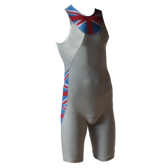 Ironman Trisuit back zip ärmellos Aero Weiß/ENG Herren IMA500-03/ENG