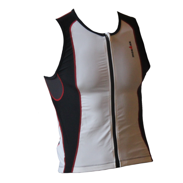 Ironman Tri top front zip ärmellos 2P Weiß/Schwaz Herren IMT0203-03/15