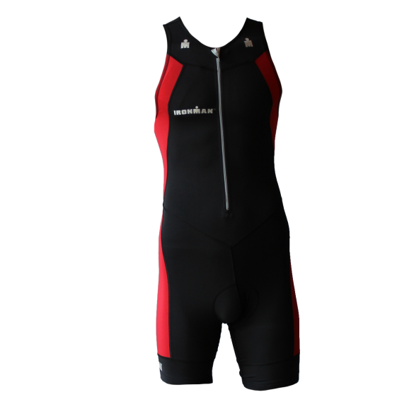 Ironman Trisuit front zip ärmellos Multisport Schwarz/Rot Herren IMT502-15/05