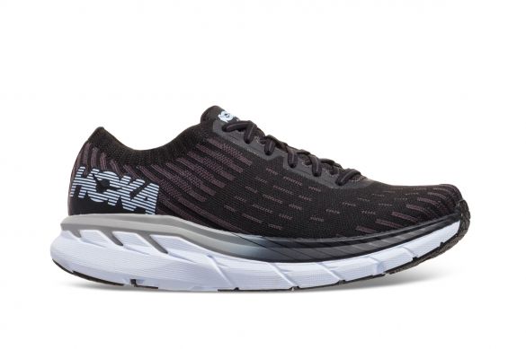 Hoka One One Clifton 5 Knit Laufschuhe Schwarz WeiB Herren