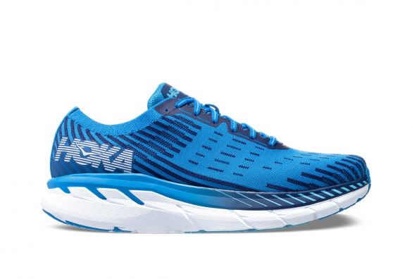 Hoka One One Clifton 5 Knit Laufschuhe Blau Herren 1094309-FBTB