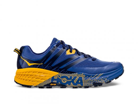 Hoka One One Speedgoat 3 Trail Laufschuhe Blau/Gelb Herren 1099733-GBOG