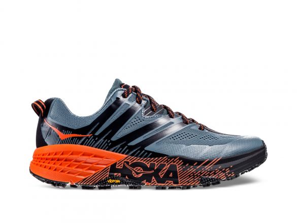 Hoka One One Speedgoat 3 Trail Laufschuhe Grau/Orange Herren 1099733-SWTT