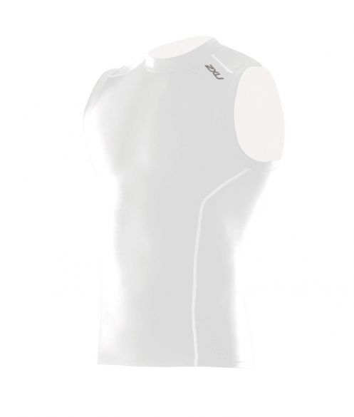 2XU ärmelloses kompressions-top Weiß herren 2XUMA1470AWIT-VRR