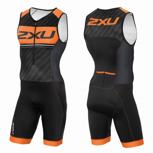2XU Perform Pro trisuit Schwarz/Orange Herren MT3622d