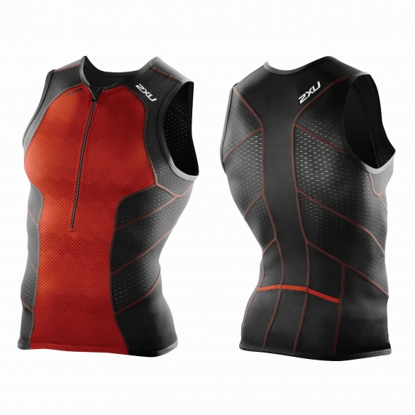 2XU PerformTri singlet Schwarz/Rot Herren MT3861a