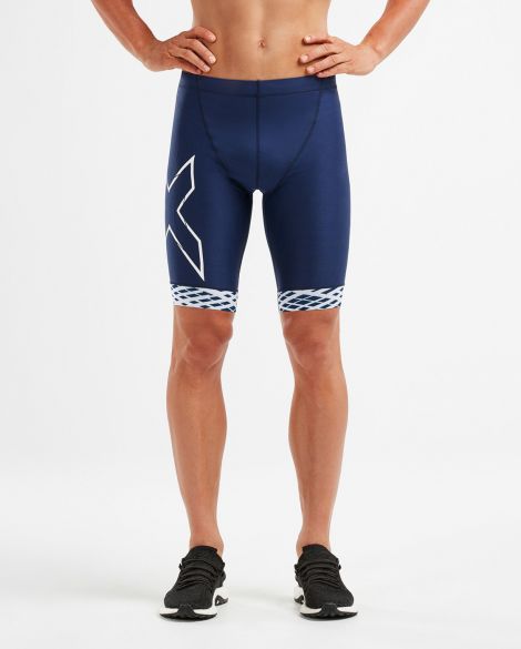 2XU Compression Tri shorts Blau/Weiß Herren MT5520B-NVY/NWL