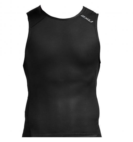 2XU Perform rear zip Ärmellos Tri Top Schwarz Herren MT5529a-BLK/BLK