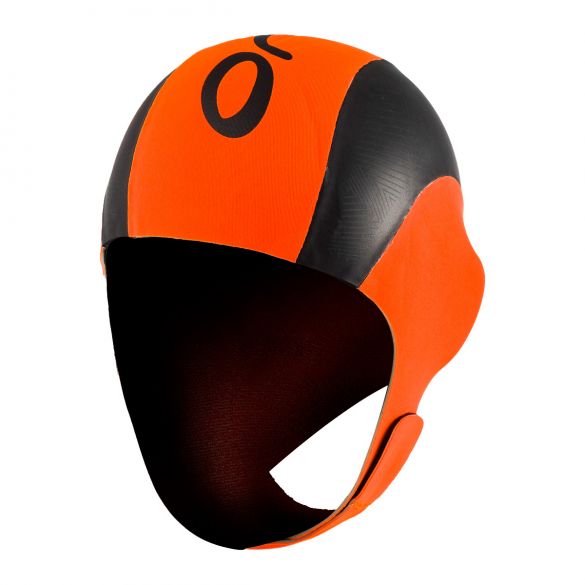 Orca Neopreen swim cap Schwarz/Orange LA42