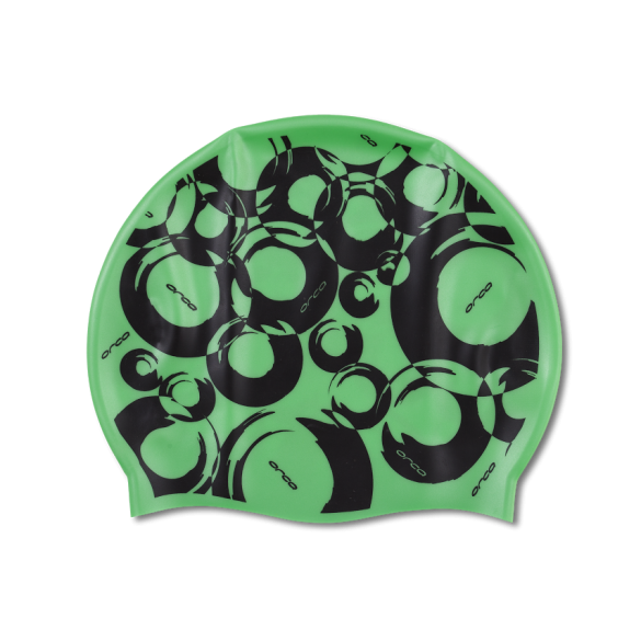 Orca Silicone Badekappe swim cap Grün print FVA190