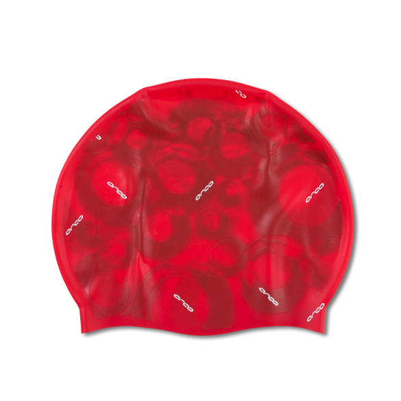 Orca Silicone Badekappe swim cap Rot print FVA104