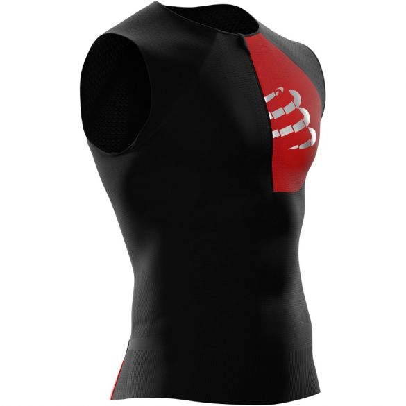 Compressport Postural Ärmellos Compression Tri top Schwarz Herren TSTRIV2-TK99VRR