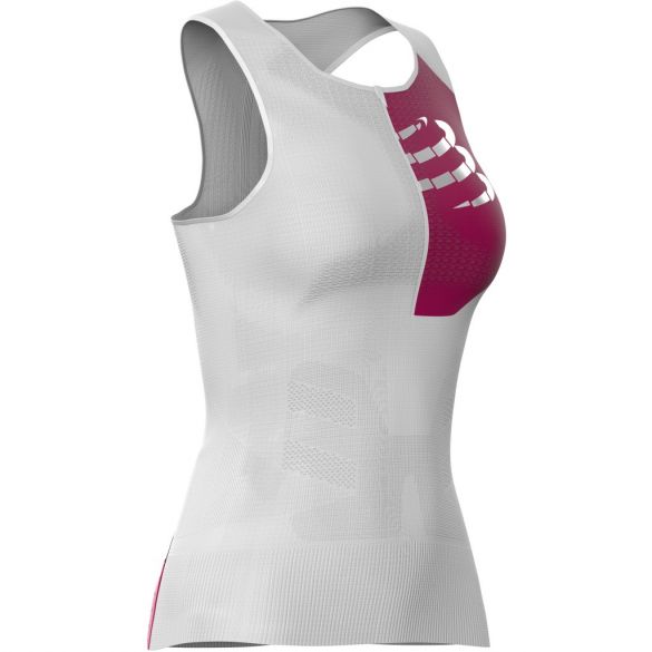 Compressport Postural Ärmellos Compression Tri top Weiß Damen TSTRIV2W-TK00