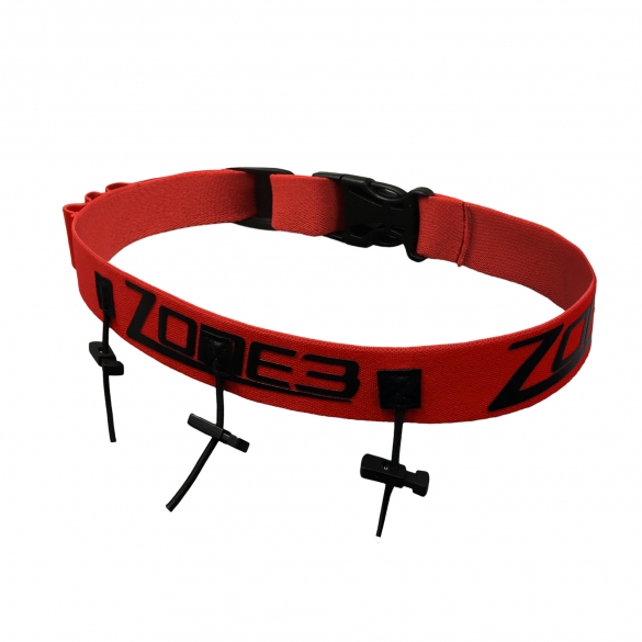 Zone3 Race Nummer Gürtel mit gel loops Rot/Schwarz 16507