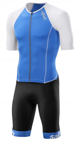 Sailfish Aerosuit comp kurze Ärmel trisuit Blau/Weiß Herren SL3100-VRR