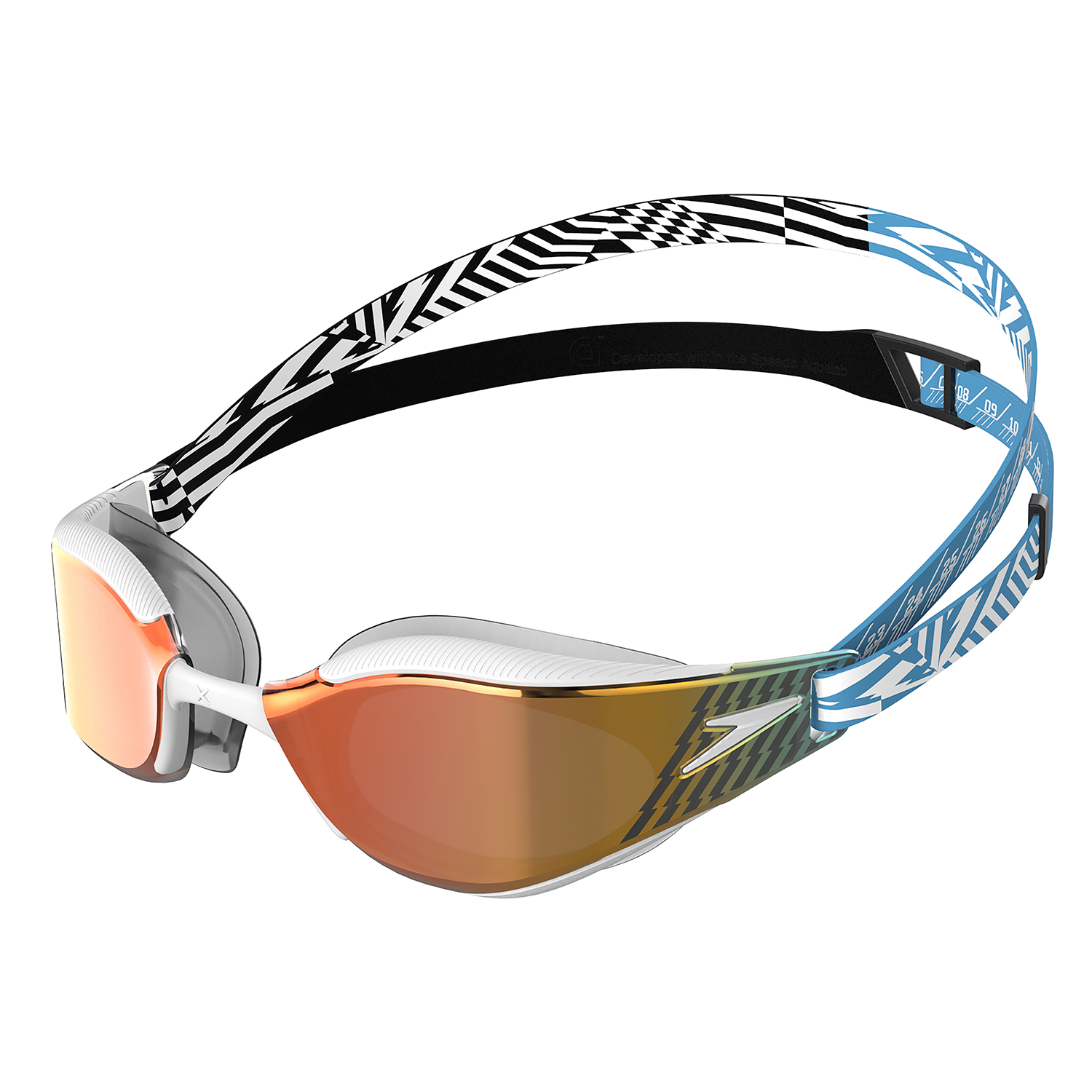 Speedo fastskin hyper elite mirror Schwimmbrille Blau/Schwarz 1281817556