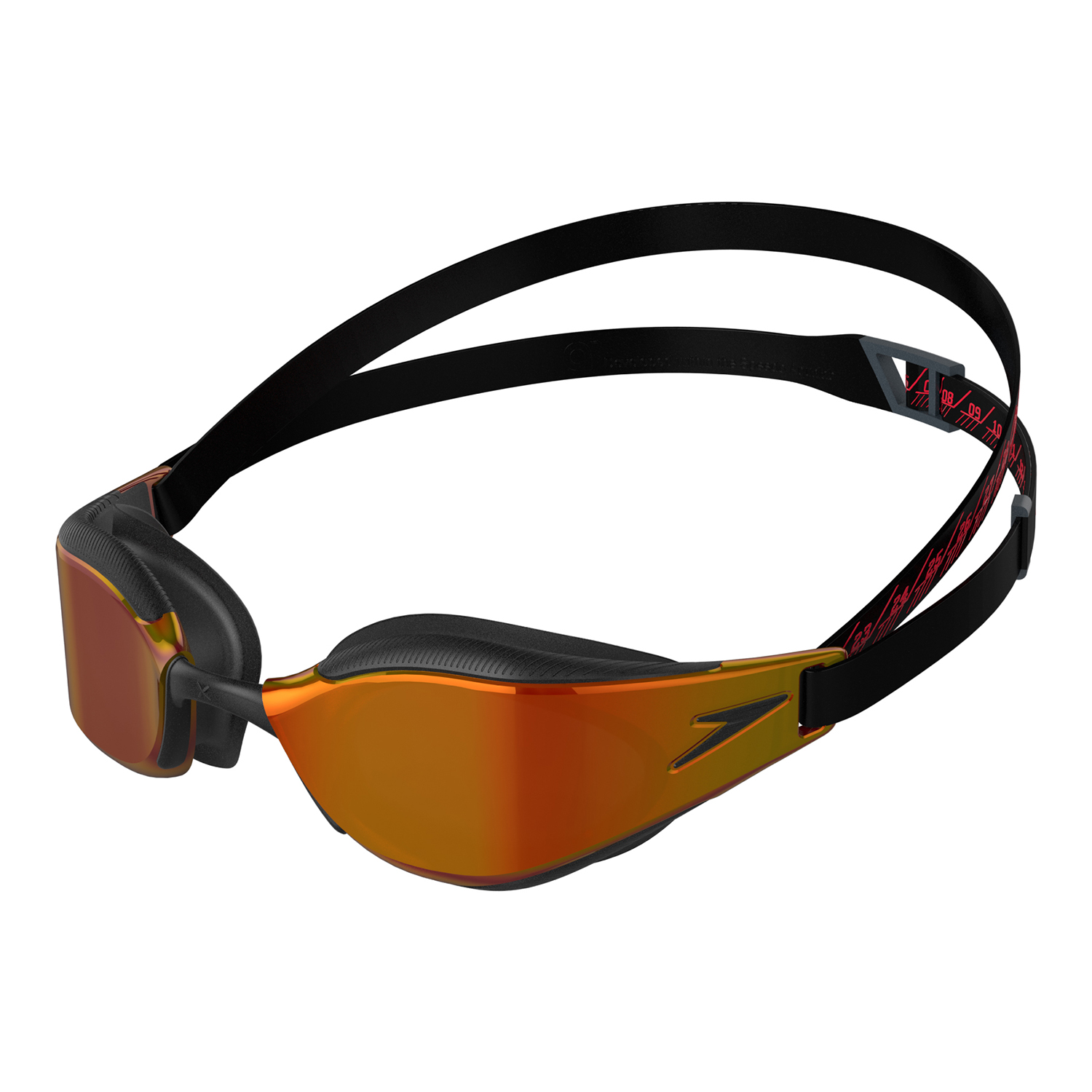Speedo fastskin hyper elite mirror Schwimmbrille Schwarz/Rot 12818F977