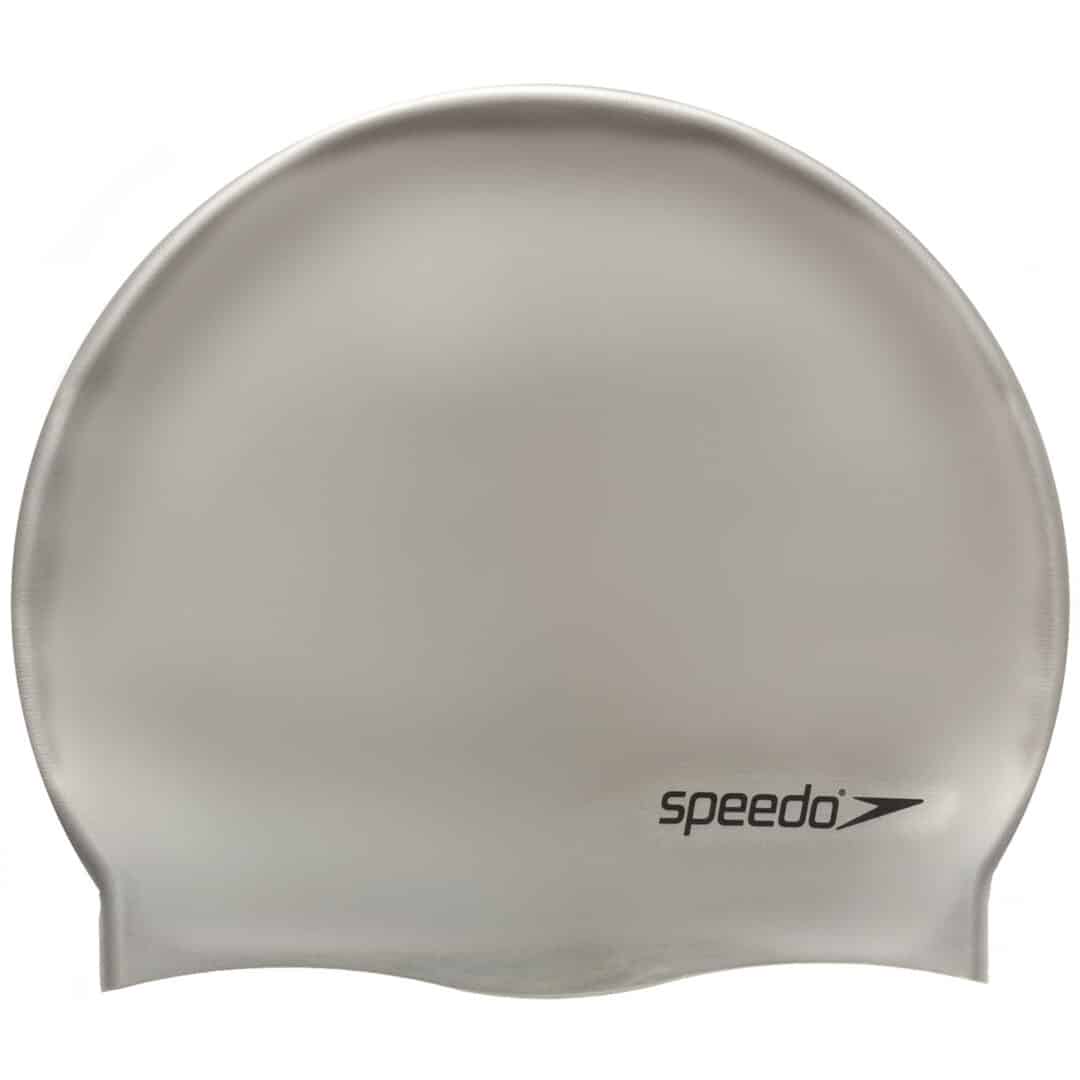Speedo flache Silikon-Schwimmkappe Silber p12 709911181