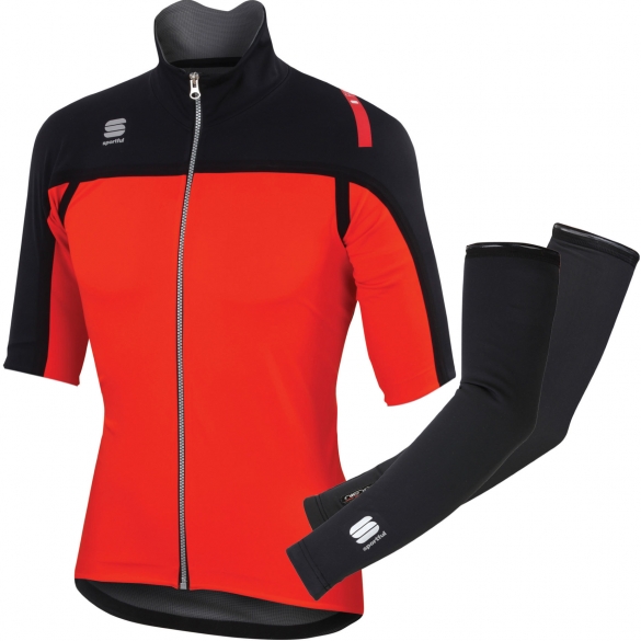 Sportful Fiandre Extreme SS Jacket Schwarz/Rot Herren 1101396-051