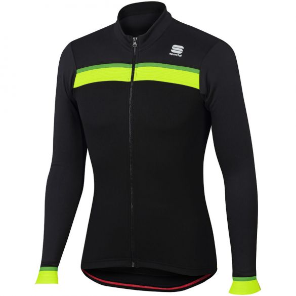 Sportful Pista thermal Radtrikot lange Ärmel Schwarz/Anthrazit Herren 1101825-268