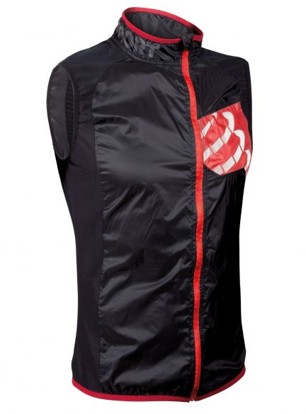 Compressport Trail hurricane vest Laufjacke Schwarz WSTR-TK99