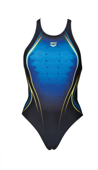 Arena One Placed Print Badeanzug Blau Damen AF001191-508