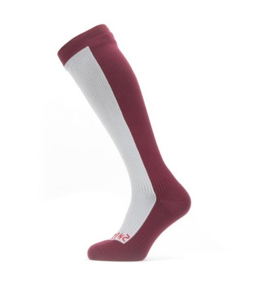 Sealskinz Cold weather knee Radsocken mit Hydrostop Grau/Rot 11100065-0060