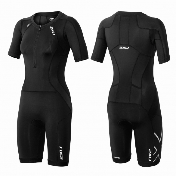 2XU Compression Full Zip sleeved trisuit Schwarz Damen WT3618d