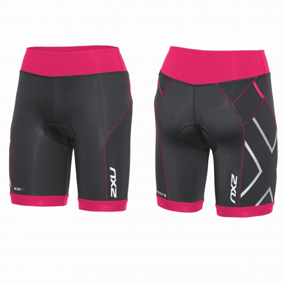 2XU Compression Tri short Schwarz/Rosa Damen WT3621b