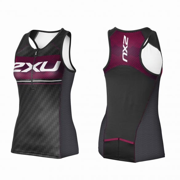 2XU Perform Pro Tri singlet Schwarz/Violett Damen WT3626a