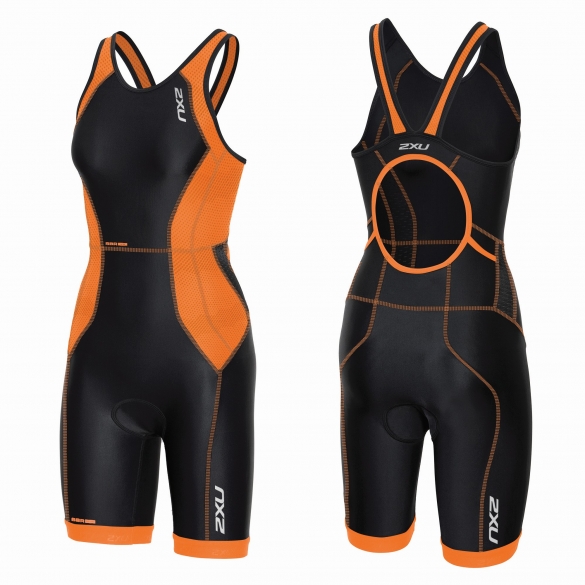 2XU Perform tri suit y-back Schwarz/Orange Damen WT3636d