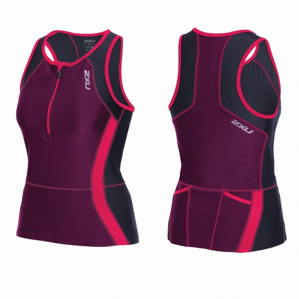 2XU PerformTri singlet Violett/Schwarz/Rosa Damen WT3637a
